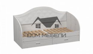 Кровать с ящиками с мягкой спинкой Юниор