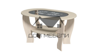 Стол журнальный овальный (стекло)