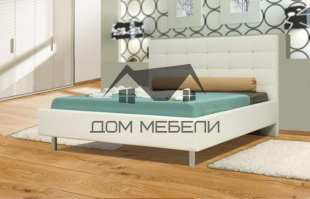 Кровать Треви (1400) (кож. зам. белоснежный кит.) осн.