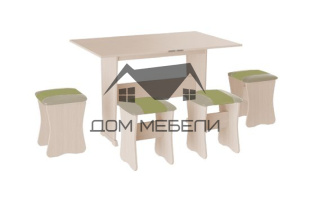 Обеденная группа ТИП 3 (Дуб молочный, кз. Фисташка/Бежевый)