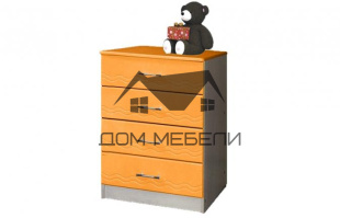 Комод Лего-1 (дуб линдберг / пвх оранжевый металлик) осн.