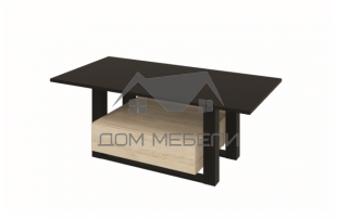 Стол журнальный Сатурн-м10 (венге / дуб сонома / двпо: белый / профиль: masa decor венге)